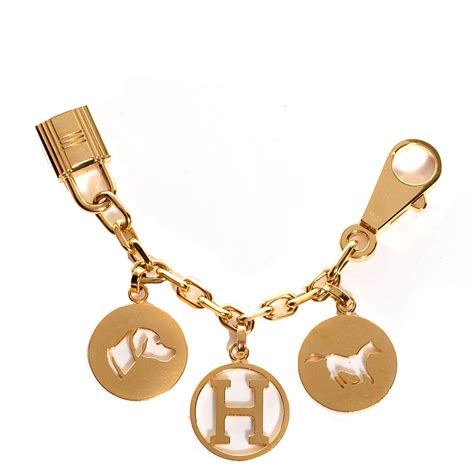 hermes breloque charm gold|Hermes Gold Breloque Charm .